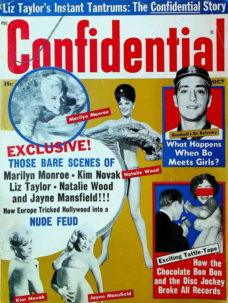 Confidential Magazine October 1962 Marilyn Monroe Jayne Mansfield Natalie Wood