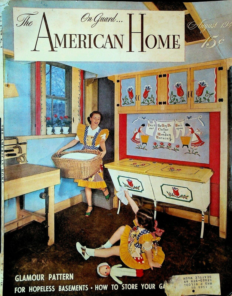 American Home Magazine August 1944 WWII FM Demarest Decorating Gardening