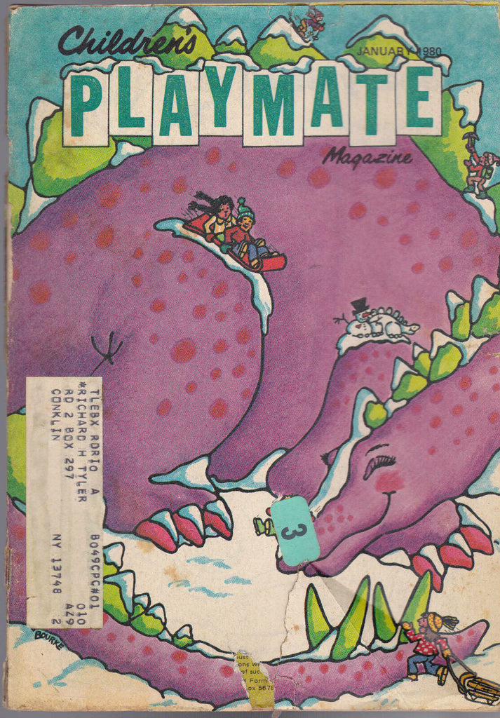 Children's Playmate Magazine Linda Bourke Dinosaur Cover January 1980