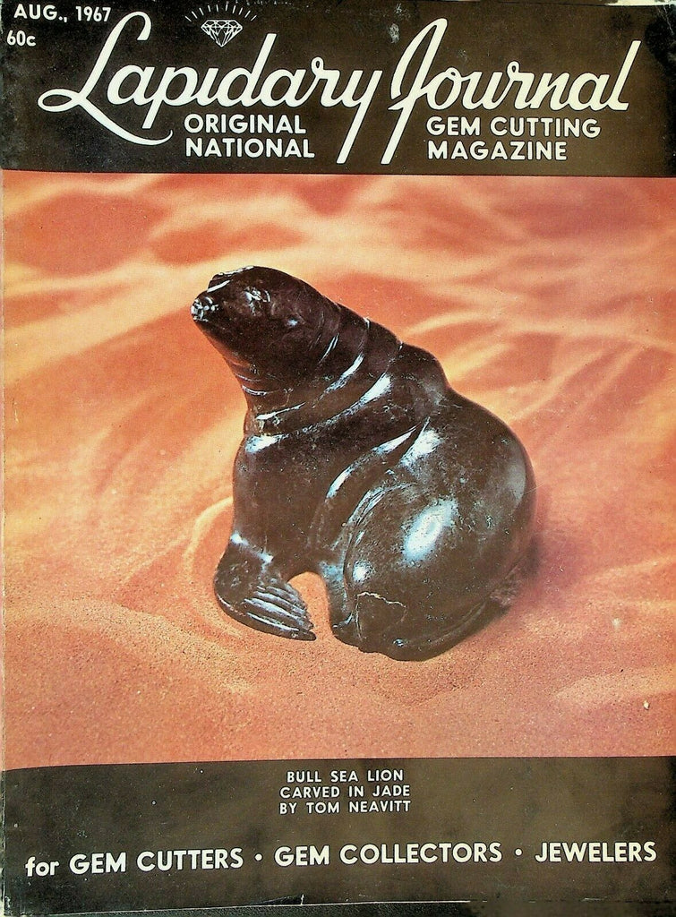 Lapidary Journal August 1967 Cultured Pearl Farming Japan Diamond Cutting