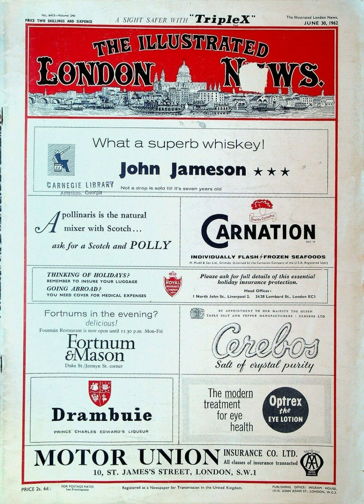 Illustrated London News June 30 1962 Montreal Prison Riot Rod Laver Wimbledon