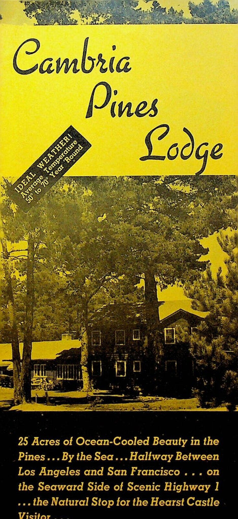 Cambria Pines Lodge California Brochure 1950s