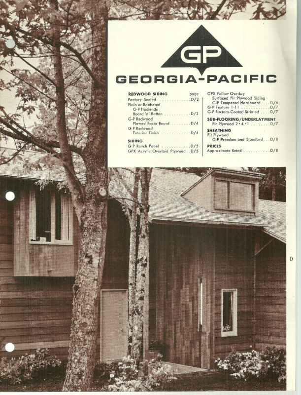 Georgia-Pacific Siding & Sub-Flooring Vintage brochure
