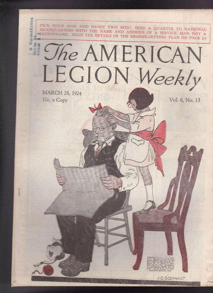 American Legion Magazine JC Goemaat  Cover March 28 1924
