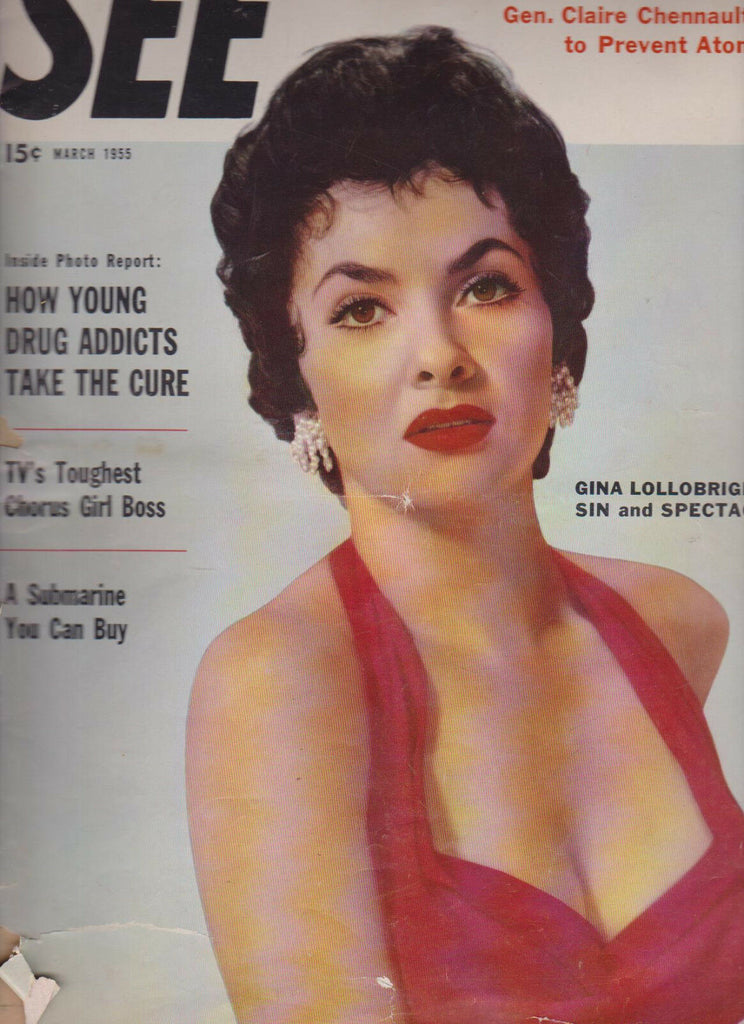 See Magazine Gina Lollobrigida Eva Gabor Drug Addicts March 1955