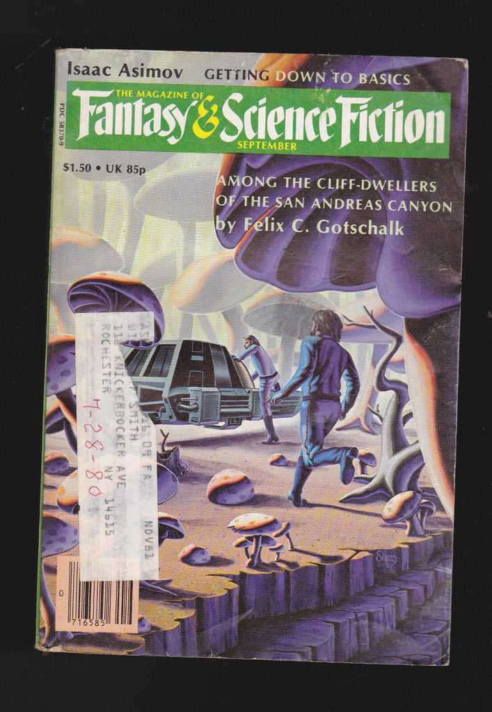 Magazine of Fantasy & Science Fiction September 1980 Felix Gotschalk Jane Yolen
