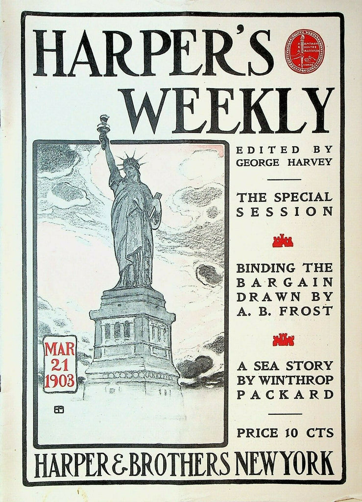 Harper's Weekly Magazine March 21 1903 AB Frost Winthrop Packard