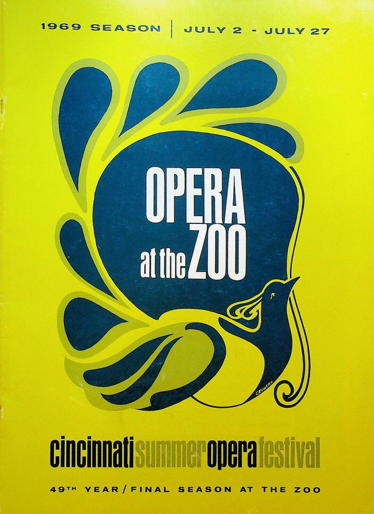 Cincinnati Opera at the Zoo Program Summer Festival 1969 Carmen Faust