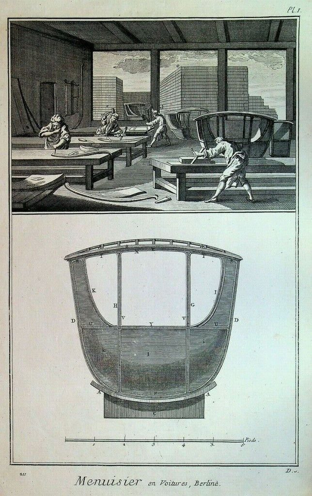 Menuisier en Voitures Berline Robert Benard 1784 Print Carriage Carpenter
