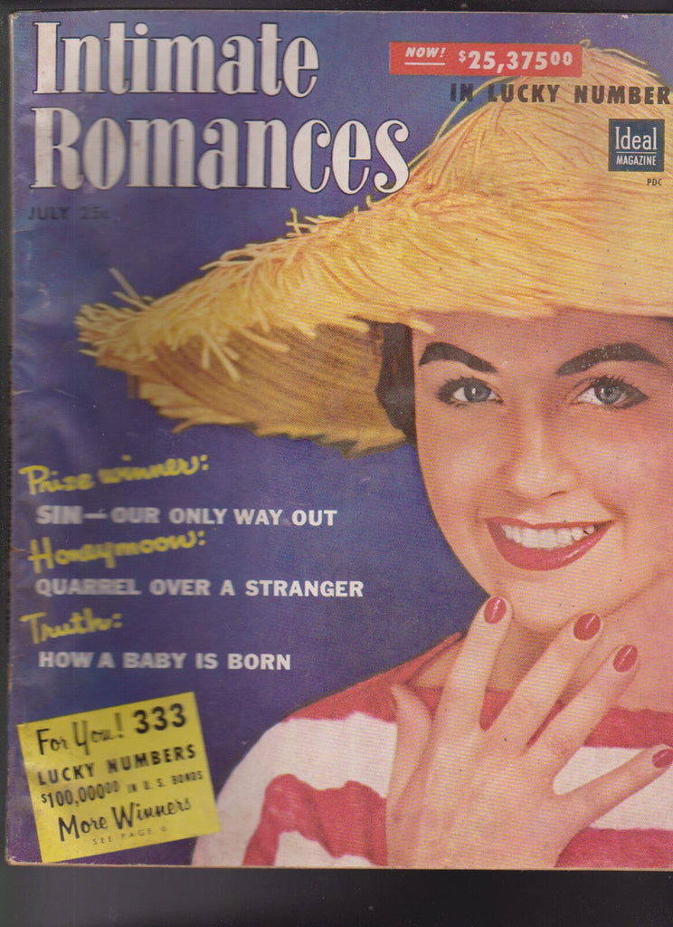 Intimate Romances July 1954 Sin Our Only Way Out Quarrel Over a Stranger