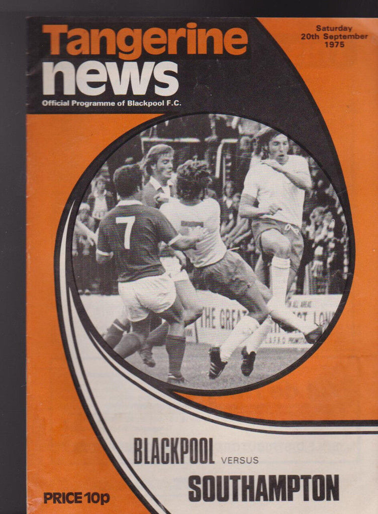 Blackpool FC Tangerine News Match Magazine September 20 1975 Southampton