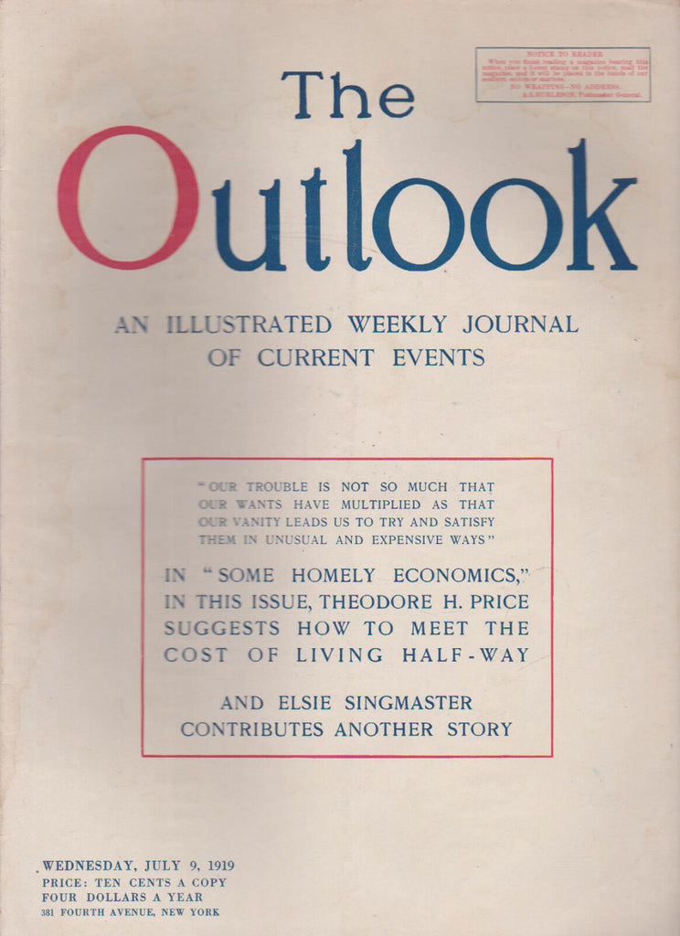 Outlook Magazine July 9 1919 War-Time Prohibition Goes Into Effect