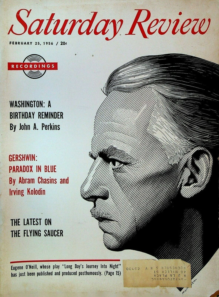 Saturday Review February 25 1956 George Gershwin Eugene O'Neill Flying Saucers