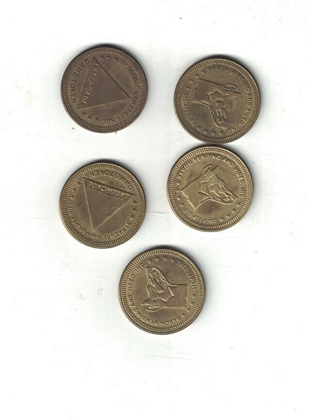 Syracuse University Lasercade Game Token Lot of 5 Baron Vending 1980s