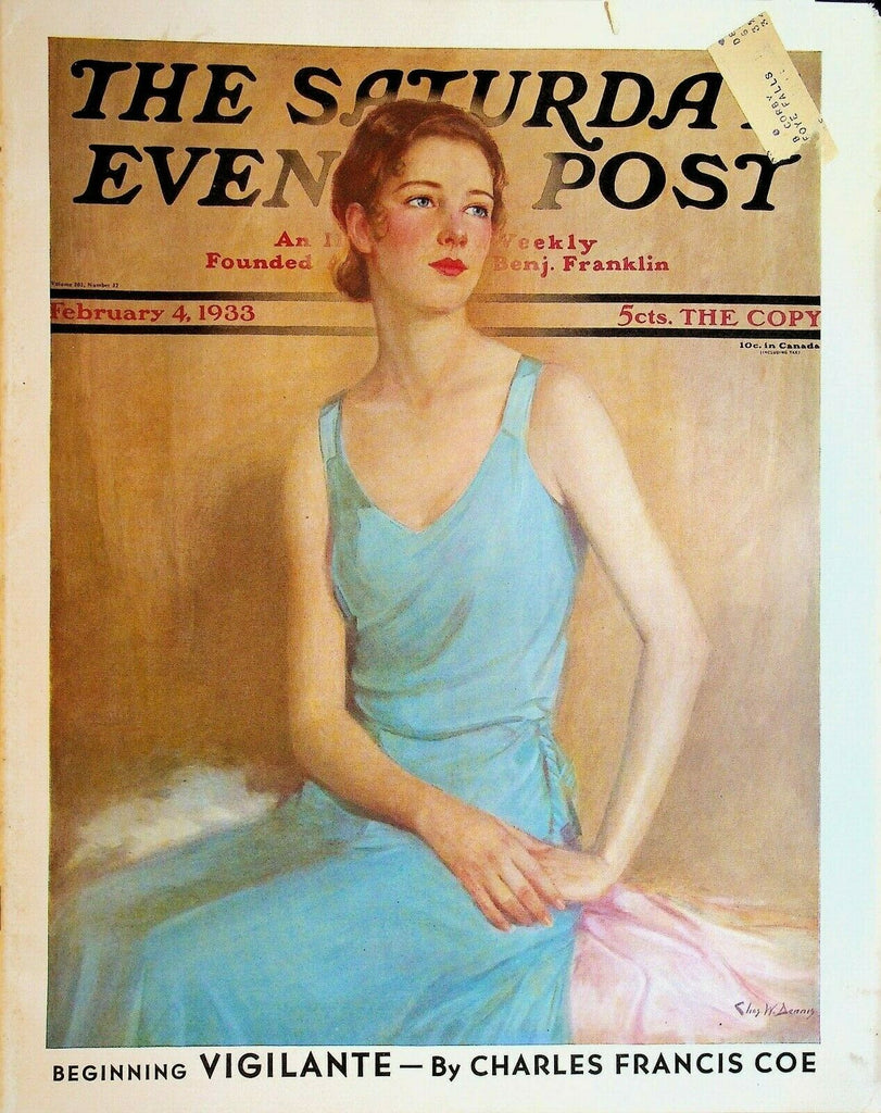 Saturday Evening Post February 4 1933 Charles W Dennis Ben Ames Williams