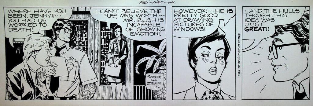 Mary Worth Original Comic Strip Art Allen Saunders Bill Ziegler November 22 1985