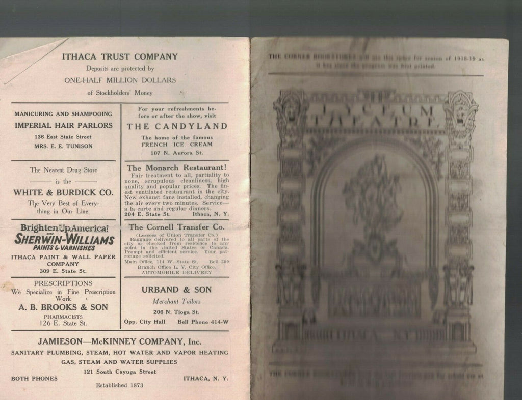 The Saving Grace Program September 14 1918 Cyril Maude Lyceum Theatre Ithaca