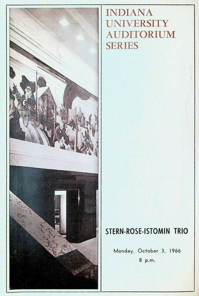 Stern Rose Istomin Trio Program October 3 1966 Indiana University