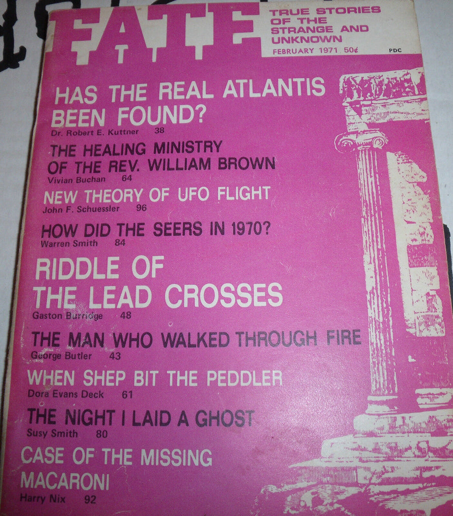 Fate Magazine February 1971 Has Atlantis been found? Rev William Brown
