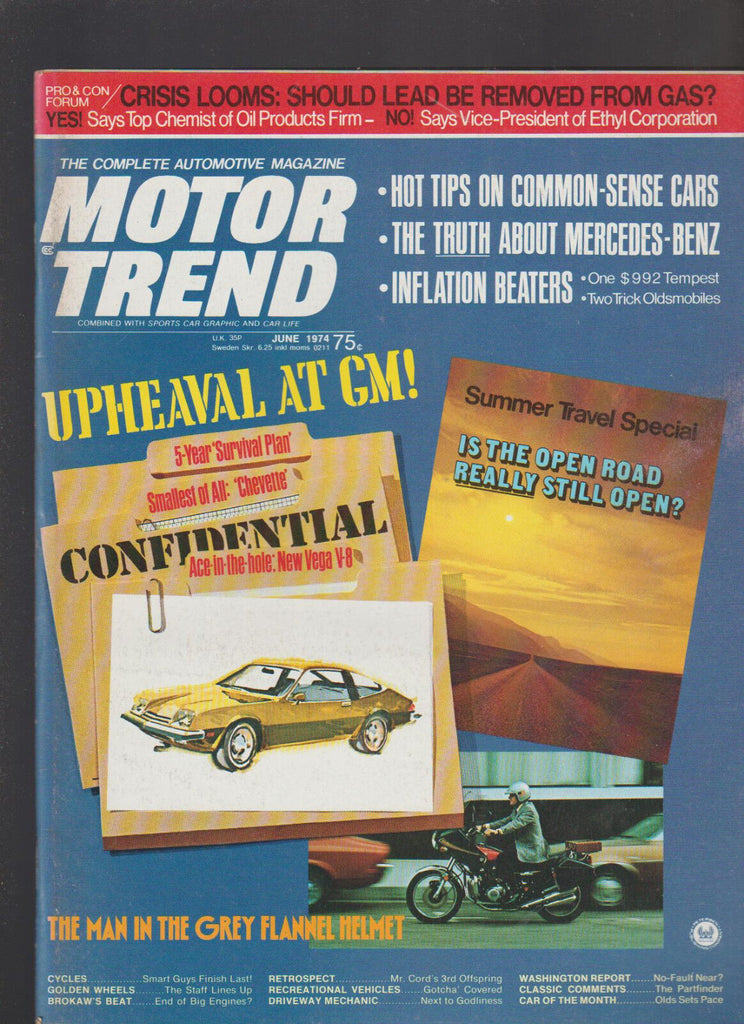 Motor Trend Magazine June 1974 Mercedes Benz Oldsmobile Tempest