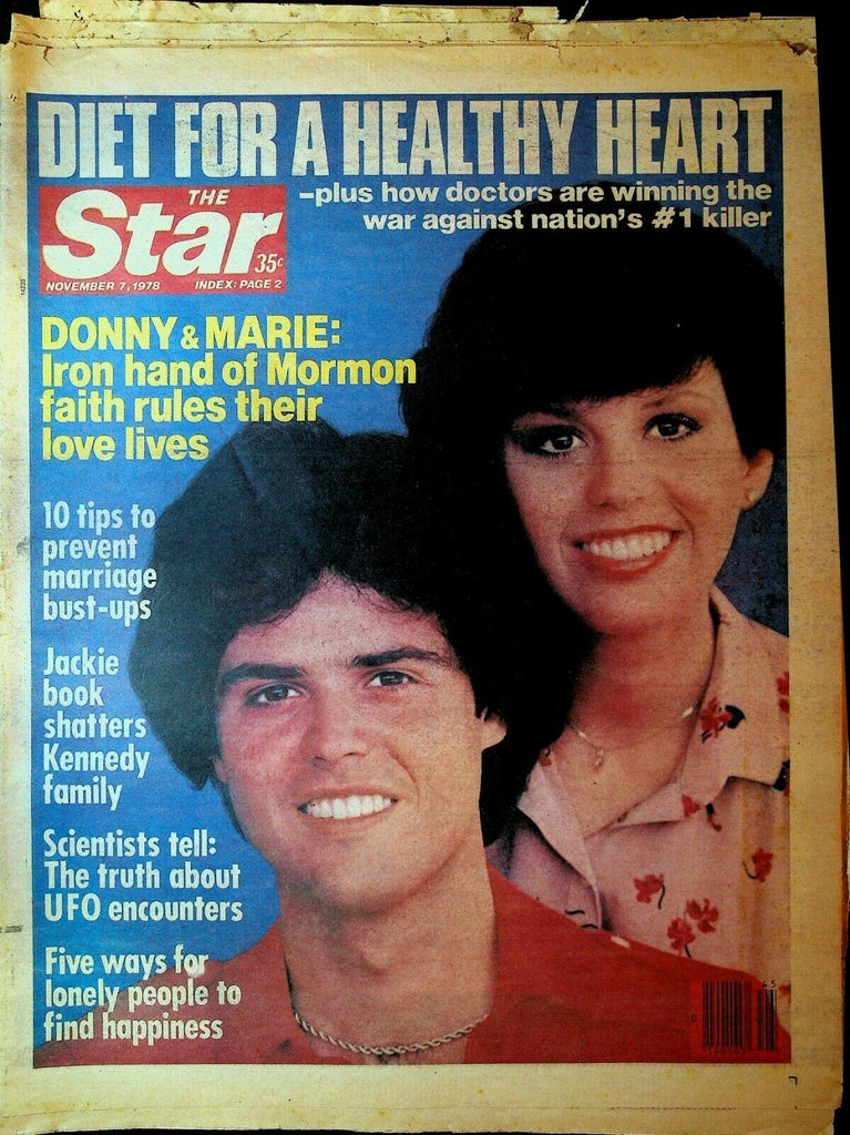 The Star November 7 1978 Donny Marie Osmond Jackie Onassis Suzanne Somers UFOs