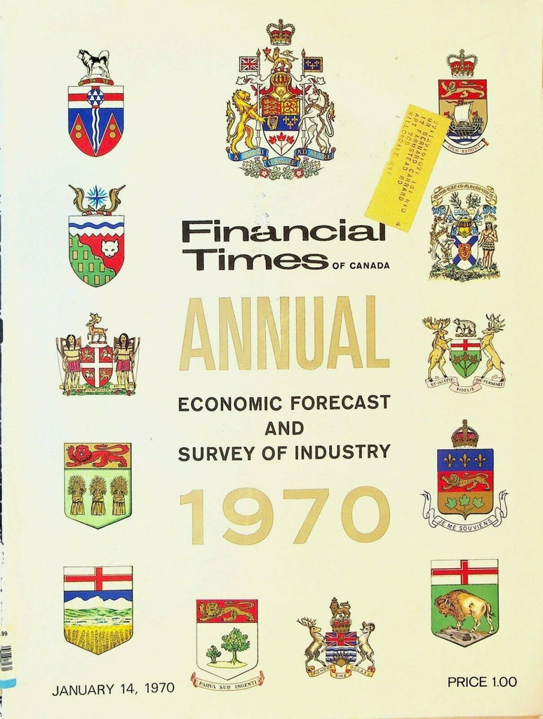 Financial Times of Canada Annual Economic Forecast & Survey of Industry 1970