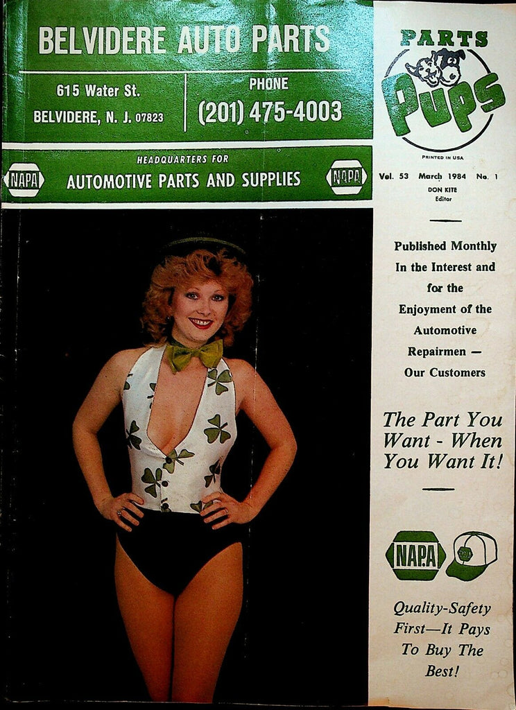 NAPA Parts Pups March 1984 Pin-Up & Humor Magazine Belvidere Auto Parts NJ