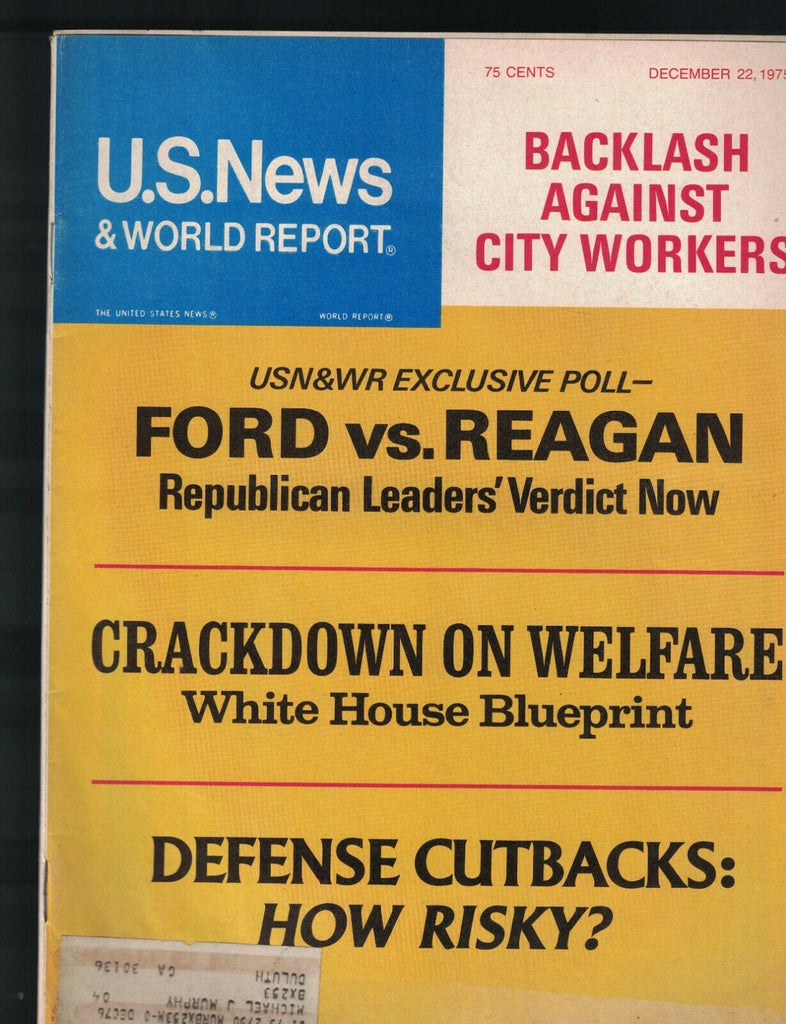 US News & World Report December 22 1975 Henry Kissinger Welfare Reform