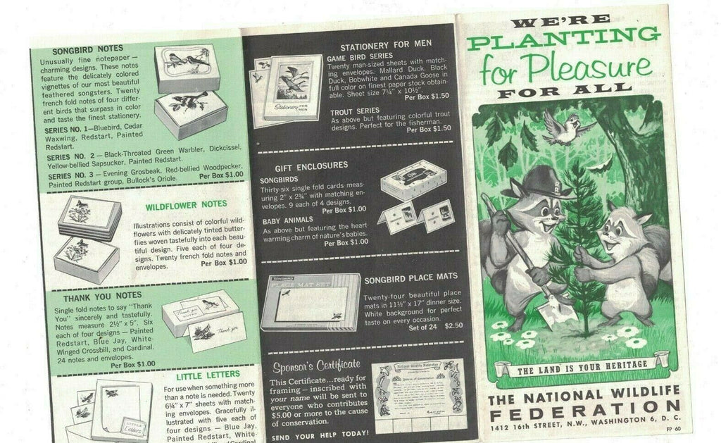 National Wildlife Federation 1960 Brochure We're Planting Pleasure for All