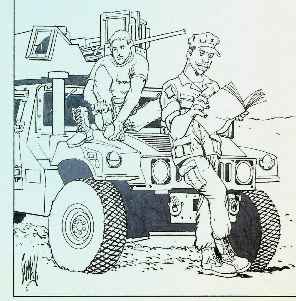 Leatherneck Magazine Original Comic Art Don Lomax 1990s Marines R Lee Ermey