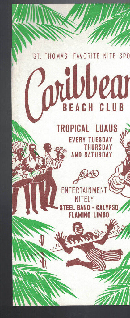 Caribbean Beach Club St Thomas Favorite Nite Spot Ad Sheet