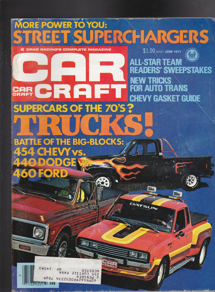 Car Craft Magazine Trucks Street Superchargers June 1977  FREE US S/H