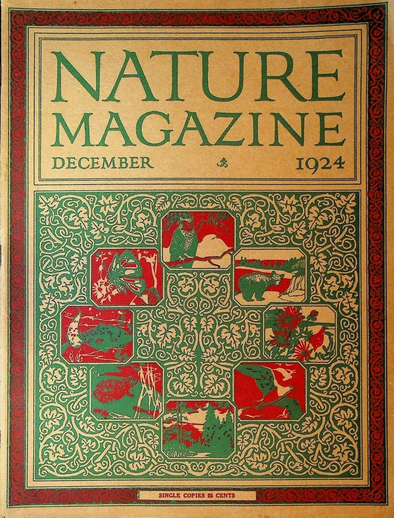 Nature Magazine December 1924 Will Barnes Sloth Reindeer Christmas Trees