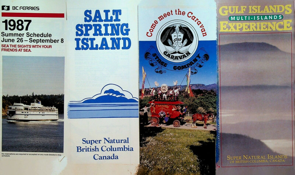 British Columbia Canada Brochure Lot of 17 1980s Gulf Islands Ferry Glass Castle