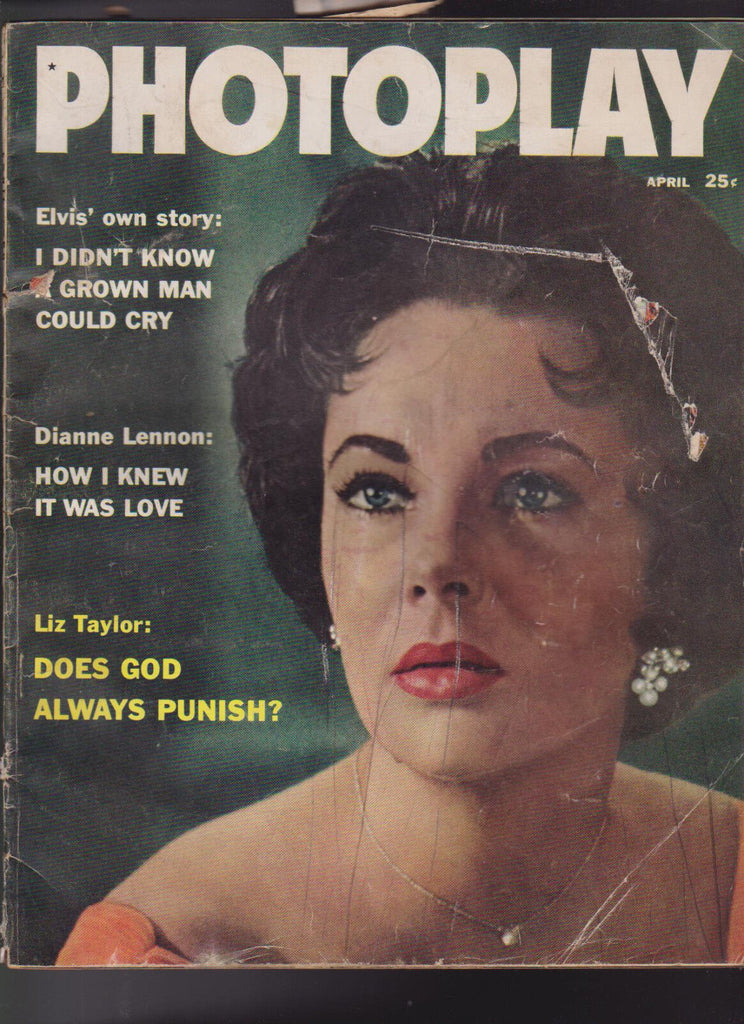 Photoplay April 1960 Elizabeth Taylor Dianne Lennon Elvis Presley Joan Collins