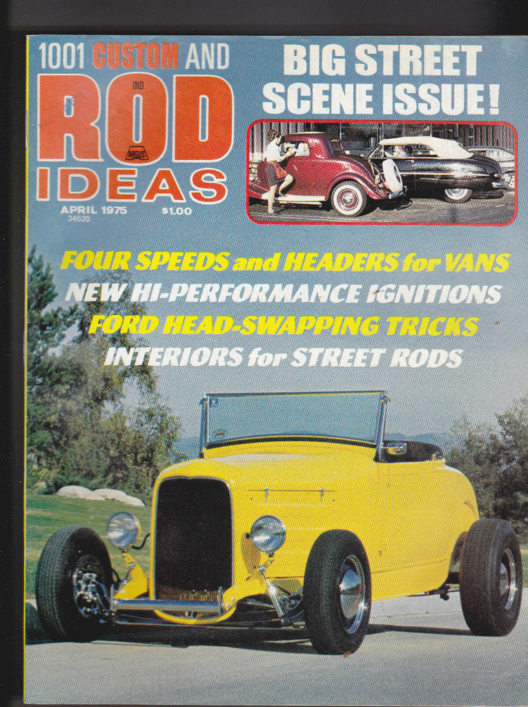 1001 Custom & Rod Ideas Magazine Street Scene Issue April 1975 Free US S/H