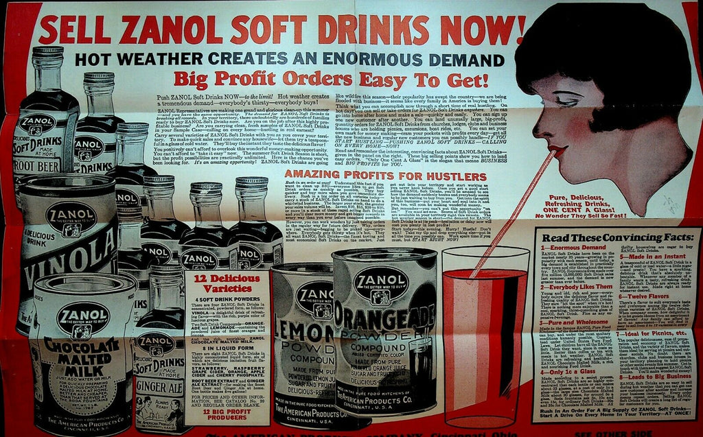 Zanol American Products Co Advertising Mailer Soft Drink Powders 1930