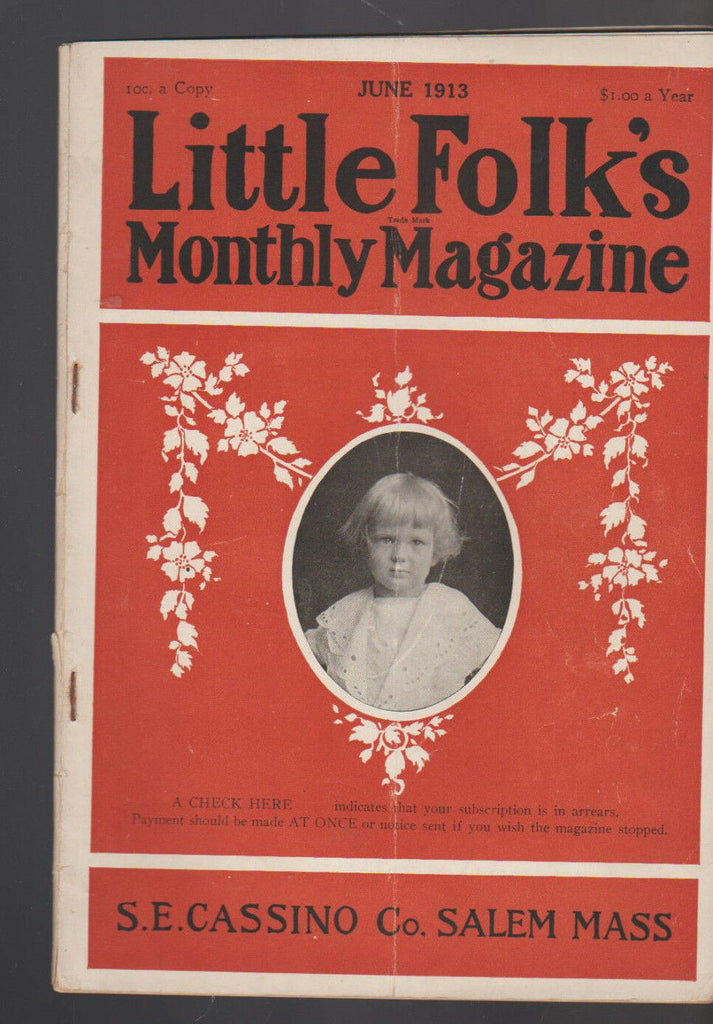Little Folks Monthly Magazine June 1913 Cute Girl Cover