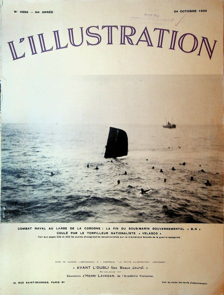 L'Illustration Magazine October 24 1936 Spanish Civil War Syria Miss Europe