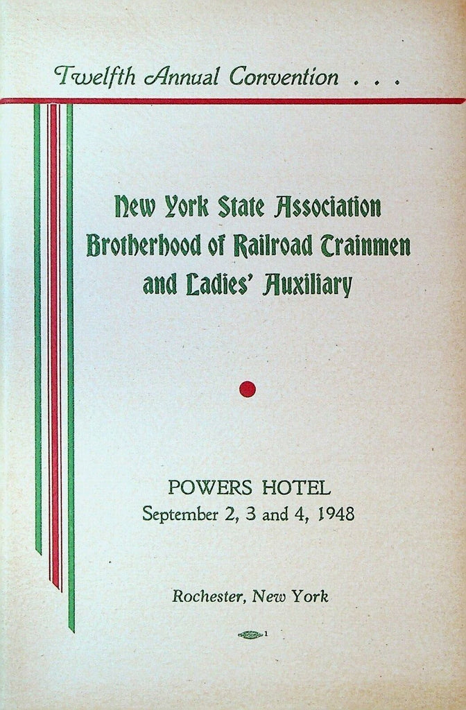New York State Brotherhood of Railroad Trainmen & Ladies Auxiliary Program 1948