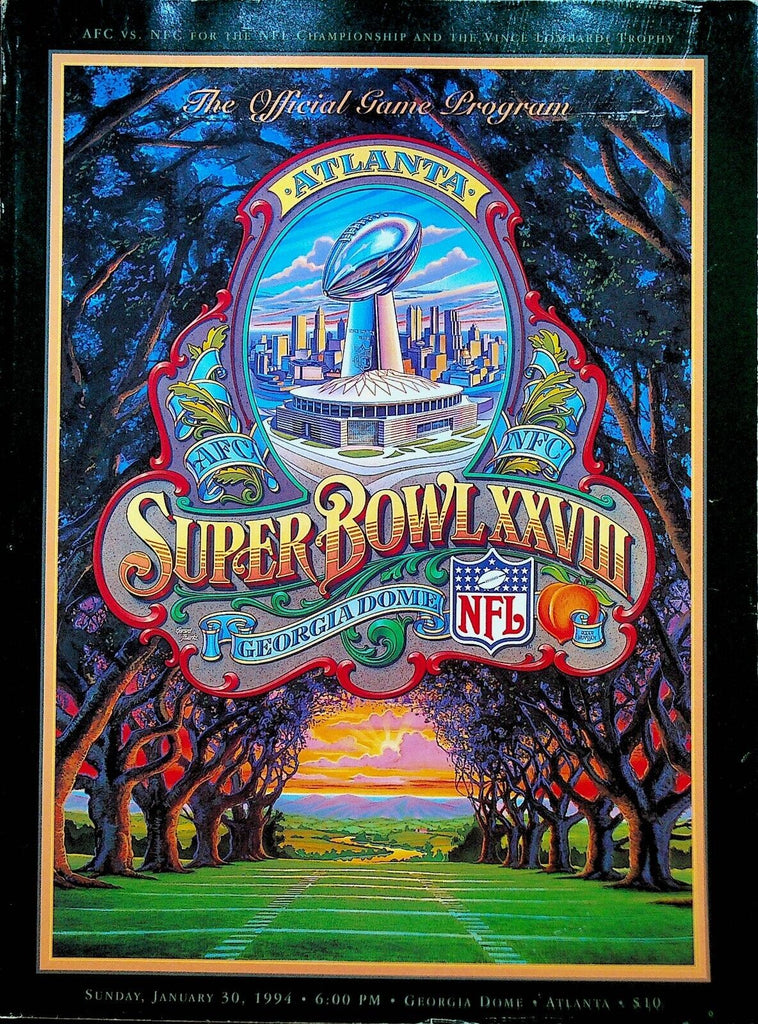 Super Bowl XXVIII Program Buffalo Bills v Dallas Cowboys 1994