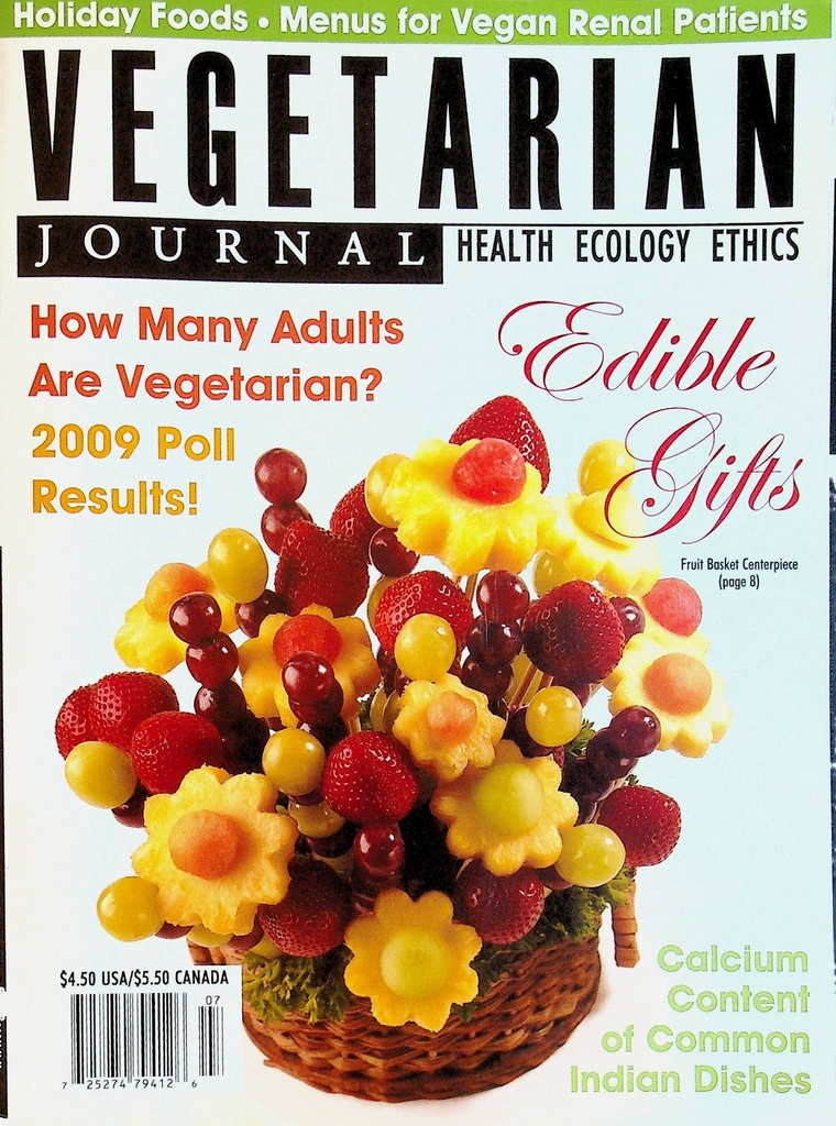 Vegetarian Journal Vol XXVI1I #4 2009 Holiday Foods Indian Dishes Edible Gifts