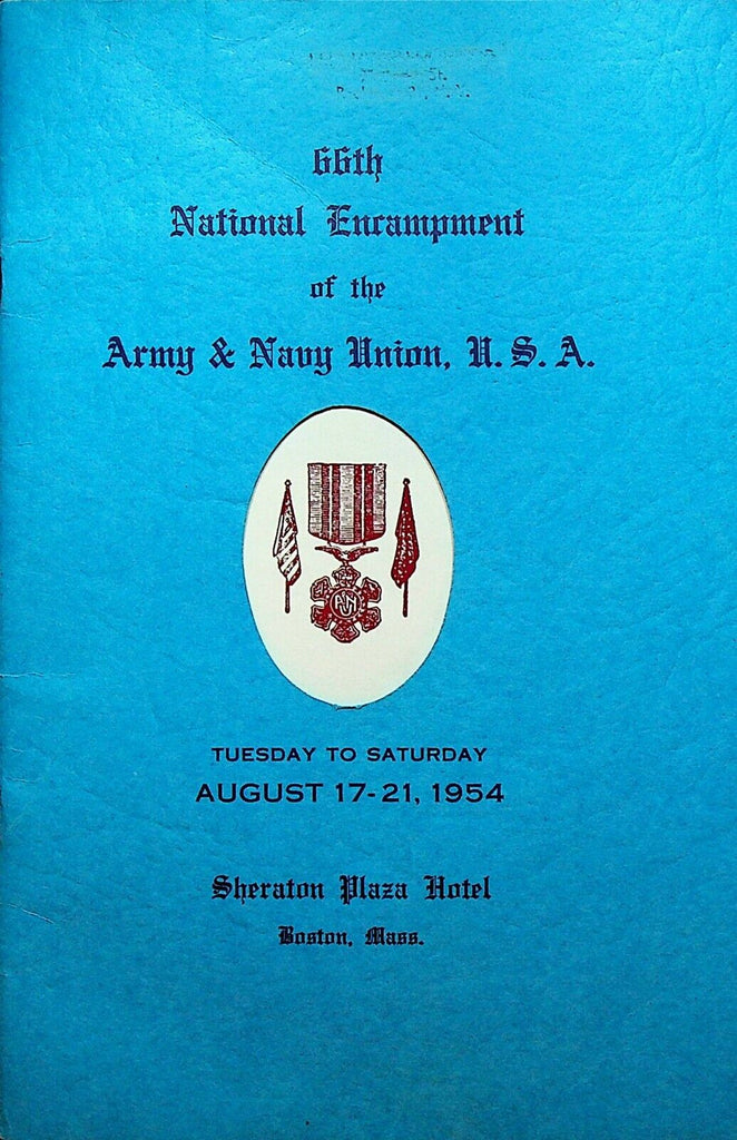 Army Navy Union USA 66th National Encampment Program August 1954 Boston Mass