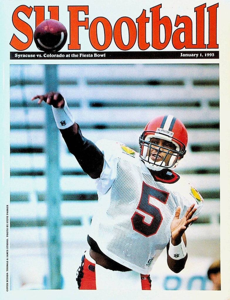 Fiesta Bowl 1993 Program Syracuse v Colorado Marvin Harrison Kordell Stewart
