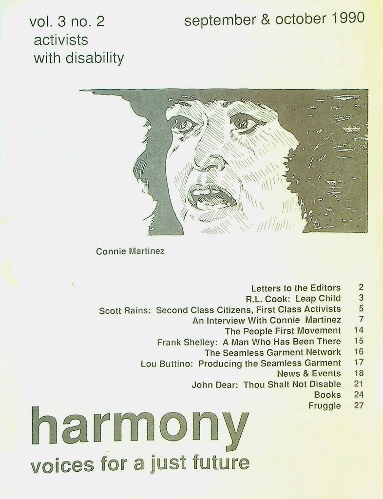 Harmony Magazine Voices for a Just Future September 1990 Connie Martinez