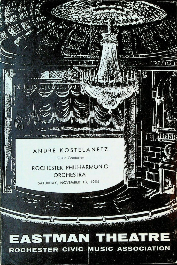 Rochester Philharmonic Orchestra Program November 13 1954 Andre Kostelanetz