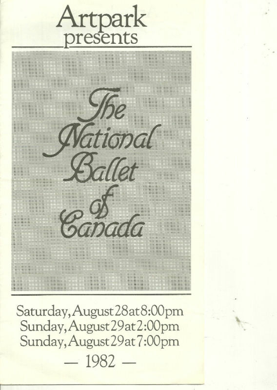 The National Ballet of Canada 1982 Artpark program