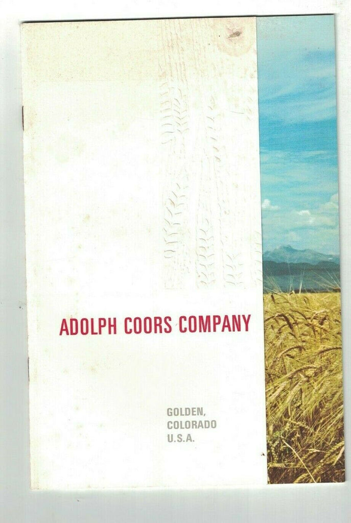 Adolph Coors Company Brewery Tour Booklet 1972 Calendar Postcard Place Mat