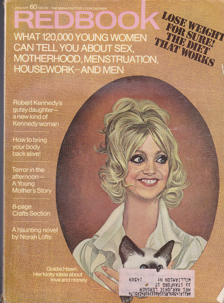 Redbook Magazine Goldie Hawn Norah Lofts Kathleen Kennedy January 1973