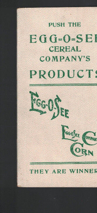 Push the Egg-o-See Cereal Company's Products They Are Winners Memo Book